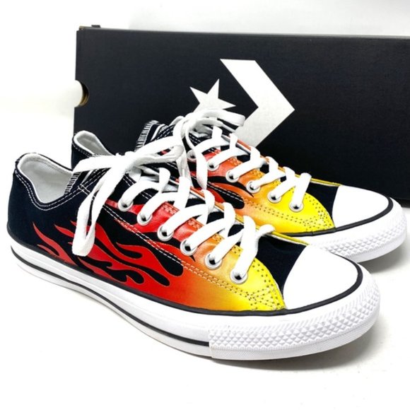 💖MEGA SALE💖Converse Chuck Taylor AS Canvas Black Fire Casual Men 166259F - Picture 8 of 11